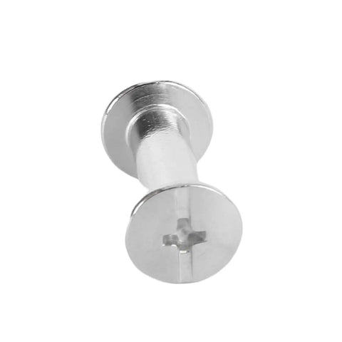Badass Stainless Steel M4 Binding Posts And Flat Round Head Rivet Studs Barrel Screws showing clean flat top for projects.