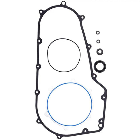 Heavy Duty Motorcycle Engine Clutch Primary Cover Gasket 60547-06 Straight Shot Replacement for Harley Davidson, detailed view with seals.