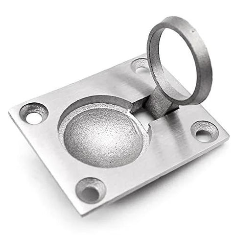Two Pack Stainless Steel Flush Ring Pull Handles For Marine Hatches Cabinets And Doors Hidden Recessed Lifting Ring Pulls 48x38mm