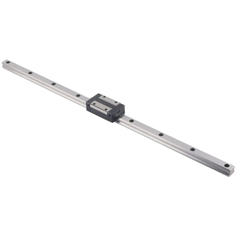 High Speed Linear Guide Rail And Slider Kit With Ball Bearing Steel Blocks For Ultra Smooth Low Friction Motion In 3D Printers, CNC Machines, And Automation Projects, 500mm Length, P-Grade Precision Linear Guide shown on white background