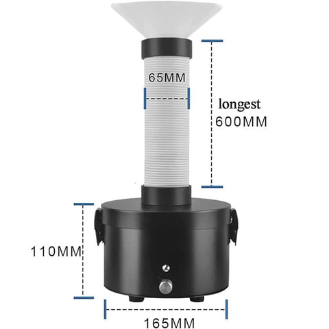 Mini Solder Fume Extractor For Home Workshop Quiet Bench Smoke Absorber with 600mm adjustable hose and 165mm base