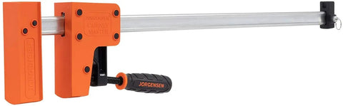 Heavy Duty 36 Inch 90 Degree Parallel Steel Bar Clamp For Woodworking And Cabinet Build With Multi Plate Clutch Mechanism, orange grip.