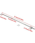 Universal Throttle Linkage Rod Kit For Classic Chevys 14.96 Inch Adjustable Accelerator Clip Made From Beefy Carbon Steel With White Zinc Plating Non Cable Linkage Works On 1967 1969 Camaro Nova Chevelle El Camino, shown with dimensions