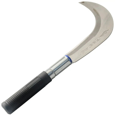 Multipurpose Gardening Sickle With Manganese Steel Blade And Stainless Steel Handle Black Rubber Grip
