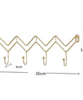 Black Wrought Iron Wall Mount Coat Hooks With Smooth Polish Heavy Duty Key Hangers wall storage rack 36cm size with four hooks