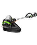 Power+ 15-Inch Cordless Weed Trimmer With Battery And Charger for easy push-button line feeding, side view with patented Powerload Technology