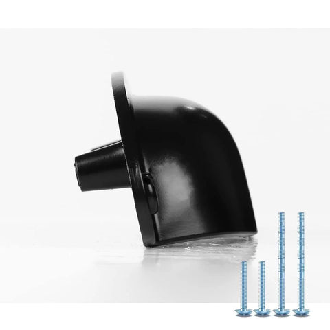 Side view of Ten Pack Vintage Farmhouse Style Matte Black Cup Pull Handles with screws, zinc alloy, for cabinets and drawers.