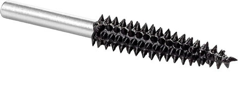 Extreme Taper Rotary Burr For Wood Carving One Eighth Inch Shank Very Coarse Tungsten Carbide Bit TX-18-EC side view