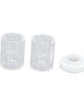 Glass cup and ceramic nozzle from Pro Grade Welding Accessory Kit With Glass Gas Lens Set, Ceramic Nozzles, Copper Components, 12 Pieces, 2.4mm Tips For WP17 WP18 WP26 Torch Use, Includes Glass Cup, Ceramic Nozzle, Collet, And Argon Gasket.