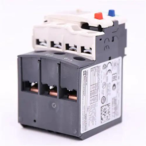 Side view of TeSys LRD Thermal Overload Relay LR-D08 2.5-4A Class 10A, DIN rail mount for industrial motors and equipment protection.