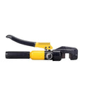 Heavy Duty Hydraulic Scissors Cutting Machine Portable Rebar Shear 6T To 13T Manual Steel Bar Cutter with black and yellow handle.