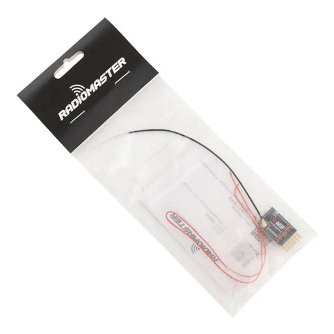 ER4 2.4GHz ExpressLRS Receiver With 4CH PWM Low Latency Voltage Telemetry And WiFi Update in packaging for RC planes and cars.
