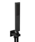 Solid Brass High Pressure Handheld Shower With Square Sprayer Head Anti Clogging Silicone Jets Sleek Matte Black Finish