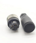 Two Pack M12 4 Pin Female Circular Connector D Code Industrial IP67 Waterproof Field Wireable Sensor Adapter, brass gold contacts