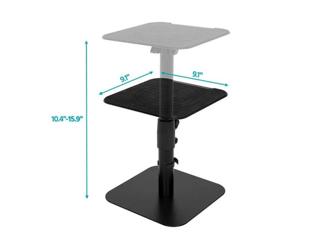 Desktop Freestanding Speaker Stands Pair With Cable Management adjustable height and tilt measurements