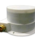 100W Micro Hydro Turbine Generator For Outdoor Use Portable Water Turbine With Dual Nozzles Off Grid Hydroelectric Power Source Charges Phones And Gear On The Go, close-up view of compact unit with brass connector