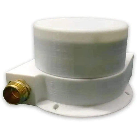 100W Micro Hydro Turbine Generator For Outdoor Use Portable Water Turbine With Dual Nozzles Off Grid Hydroelectric Power Source Charges Phones And Gear On The Go, close-up view of compact unit with brass connector