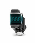 Portable Throttle Voltmeter For Electric Bikes And Scooters, Digital Voltage Display From 12V To 99V, Locking Mount shown close-up