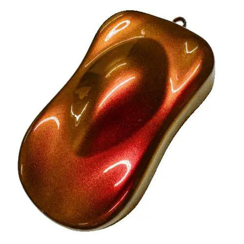 Premium Colorshift Basecoat Paint Gallon Medium Effect Ready To Spray Formula With Slow Reducer For Auto Body And Hot Rods Building A Dope Fresh Custom Finish On Any Ride color sample showing vivid color shift from red to gold.