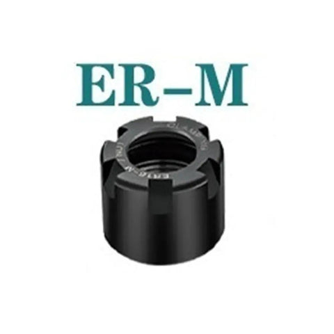Heavy Duty Chuck Collet Nut For Lathe Mill CNC Tool Holder ER8 ER11 ER16 Black Steel 40CrMnTi close-up view.