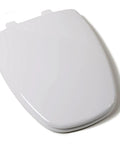 Deluxe White Plastic Toilet Seat For Eljer Emblem No Slam Slow Close Elongated Square Front With Cover Adjustable UV Protected