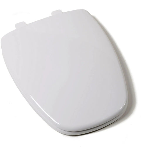 Deluxe White Plastic Toilet Seat For Eljer Emblem No Slam Slow Close Elongated Square Front With Cover Adjustable UV Protected