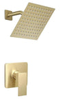 Brushed Gold Shower System With 8 Inch Rainfall Shower Head Single Handle Trim Kit And Rough In Valve For A Boss Level High Pressure Spa Vibe In Your Bathroom