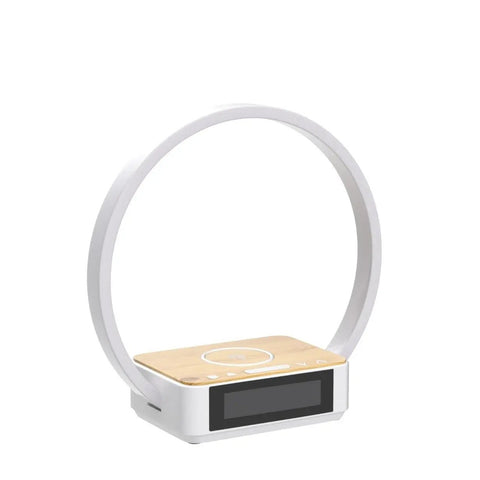 Bedside Lamp With Alarm Clock And Wireless Charger, Sunrise Wake Up Light, 3 Level Dimming, Touch Nightstand Lamp For Bedroom