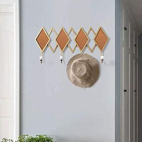 Super Solid Wrought Iron Wall Mount Coat Hook With Drop Dead Gorgeous Glass Accent Sphere Heavy Duty Bracket with hat attached.