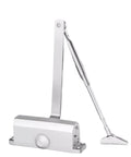 Hush Mode Door Closer With Smooth Close, Adjustable Speed, Hydraulic Buffer, Rust Proof Aluminum Alloy, Silver Finish