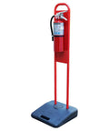 Heavy Duty Fire Extinguisher Stand for 5 10 or 20 LB Canisters Indoor Outdoor with sand weighted base and integrated handle.