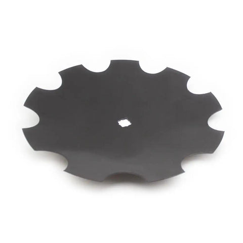 Heavy Duty 18 Inch Notched Harrow Disc Blades Set Fits One Inch Or One And One Eighth Inch Square Axles 3.5mm Thickness, top view