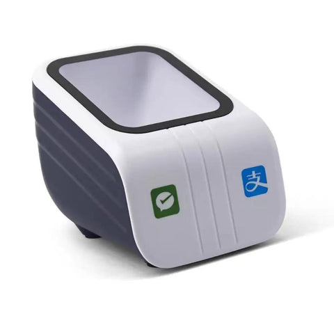 Hands Free Desktop Barcode Scanner With Auto Sensor for supermarkets, retail stores, and restaurants, wide scanning window visible