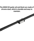 MGN12 400mm linear rail guide with MGN12H black stainless steel carriage block for Ender 3 CoreXY 3D printers and CNC machines