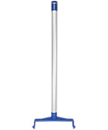 No Sweat Cleanup With This Stand Up Commercial Dustpan Featuring A 30 Inch Aluminum Handle And Serrated Comb Edge Locking Yoke Pack Of 6 Blue Facility Floor Care Bins vertical blue and silver dustpan with locking yoke and 30 inch handle