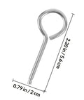 Premium Fire Extinguisher Pin Set With Red Tamper Seals For Home And Office Vehicle Safety Locks Fits Most Standard Models; close-up of metal lock pin measuring 5.6 cm.