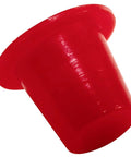 Caplugs T-0 T Series red plastic tapered cap and plug with flange, side view