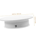Autonomic Electric Rotating Display Stand For Jewelry Watches And Collectibles With Adjustable Speed Smooth Turntable Showcase dimensions shown