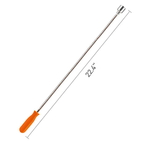 Flexible Magnetic Pickup Tool With 22.8 Inch Reach Bendable Retrieval Stick That Holds Up To 20 Lb Magnetic Pull Reaches Tight Spots Easily Chrome Electroplated Shaft Mechanic Style Handle Perfect Gift For Men Dads And Gearheads