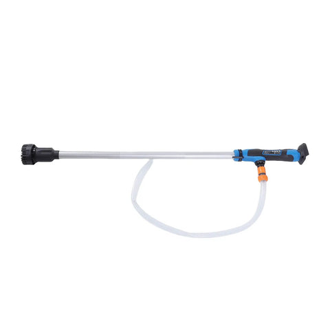 No Plug Hassles Cordless Stick Water Transfer Pump Aluminum Portable Sump Pump handheld design with flexible hose.
