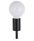 Close-up of bulb in matte black socket, part of Dual Light Bathroom Wall Sconce Vanity Fixture In Gold And Black Finish, Dope Modern Industrial Pole Mount Lamp.