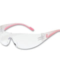 Women Safety Glasses Pack Of Twelve With Polycarbonate Lenses And Anti Scratch Coating Clear Pink Stripe Bca Ribbon Design Badass Industrial Gear The Real Deal, single pair with clear lenses.