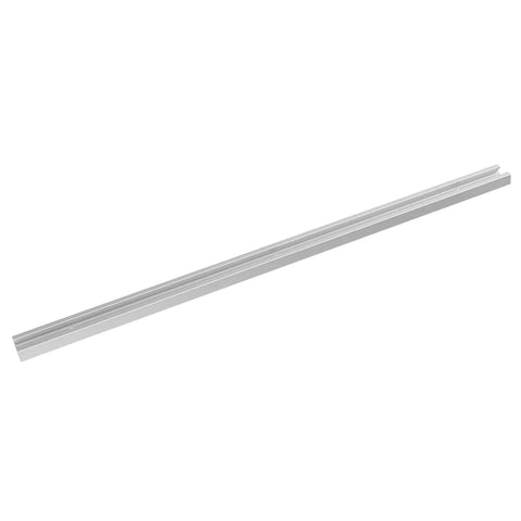 Heavy Duty Aluminum T Slot Miter Track Jig For Woodworking Tables, metal track with smooth sliding groove, shown at angle