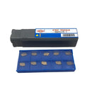 Grooving Slotting Cut Off Lathe Tool Holder With Half Inch Shank ZQ1212R2 And 10 SP200 Carbide Inserts in packaging
