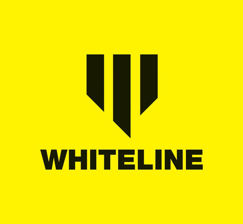Whiteline logo displayed on a bright yellow background, associated with automotive performance and suspension parts.
