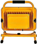 Spot Lighting Led Floodlight 100W 10000Lm Led Work Light Rechargeable, yellow aluminum alloy design with adjustable stand.