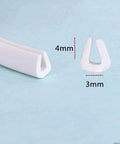 No Sweat Glue Free PVC Edge Trim, Easy Peasy Snap On Guard For Cabinets And Tables, showcasing 4mm wide and 3mm U-shape moldings.
