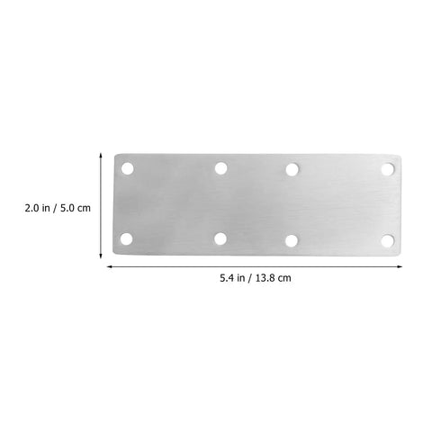 4 Pack Stainless Steel Flat Brace Repair Plates Fixing Brackets For Shelves And Furniture, 5.4x2 inch with countersunk holes