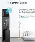 Premium Heavy Duty Smart Fingerprint Door Lock Featuring Slick Electronic Keyless Access And Waterproof Zinc Alloy Construction For Effortless Home Security - Side view showcasing fingerprint scanner and keypad.