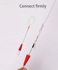 Heavy Duty Plastic Coated Steel Fish Tape 3Mm 49Ft Wire Puller with red ends for connecting wires during installation.